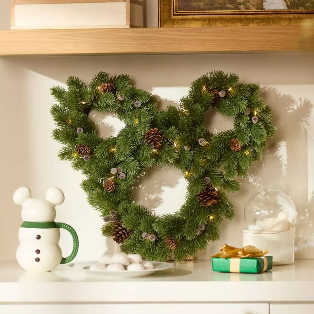 Mickey Mouse Icon Light-Up Holiday Wreath - Picture 2 of 8